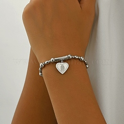 Braccialetti con ciondolo a forma di cuore in acciaio inossidabile 201 con San Benedetto&nbsp;WP9367-1