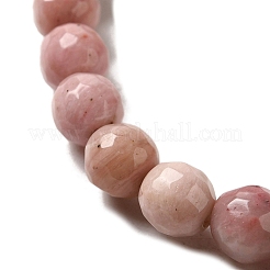 Natürliches Rhodonit-Stretcharmband mit runden Perlen für Damen&nbsp;BJEW-D446-F-27