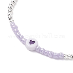 Bracelets tressés en perles rondes en laiton pour femmes&nbsp;BJEW-JB11718-06