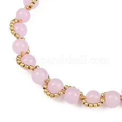 Braccialetti di perline rotonde in vetro di giada imitazione verniciati a spruzzo per donna&nbsp;BJEW-JB12050-03
