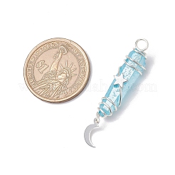 3 pieza de 3 estilos de colgantes envueltos en alambre de cobre puntiagudo de cristal de cuarzo natural galvanizado&nbsp;PALLOY-JF03767-04