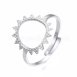Anello polsino aperto con sole in acciaio inossidabile 304 anti-ossidazione&nbsp;RJEW-T023-84P