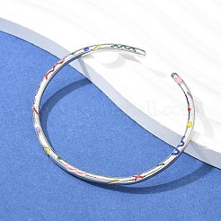 Braccialetti aperti in ottone per le donne&nbsp;BJEW-G736-12P-03
