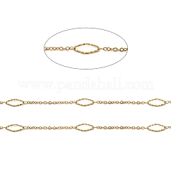 Catene a maglie romboidali in acciaio inossidabile 304 fatte a mano con placcatura ionica (ip)&nbsp;CHS-G025-02G