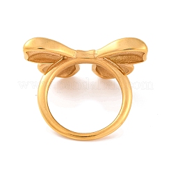 Anelli con fiocco in acciaio inossidabile placcato ionico (ip) 304 per le donne&nbsp;RJEW-S414-46B-G