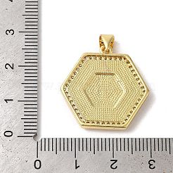 Pendenti con micro pavè di zirconi cubici in ottone a tema incrociato&nbsp;KK-K385-035G