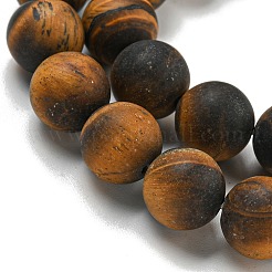 Mattierte natürliche Tigeraugenperlenstränge&nbsp;G-Q177-A01-01