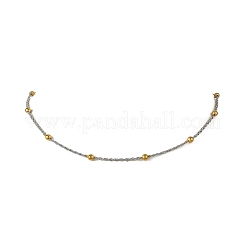 Colliers à chaîne corde à billes rondes en acier inoxydable 304 bicolore&nbsp;NJEW-JN06556