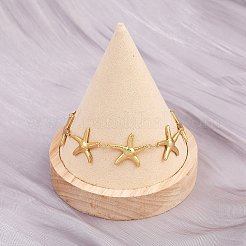 Bracelets de plage en acier inoxydable 304 avec chaîne à maillons et coquillages et animaux marins&nbsp;BJEW-D359-15D-G