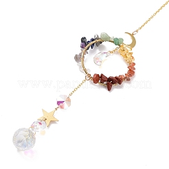 Attrape-soleil suspendus en verre lune et larme&nbsp;HJEW-I011-04G