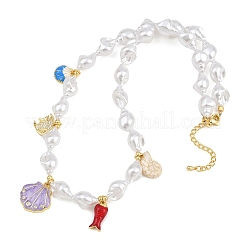 Colliers pendentifs animaux marins en laiton océan&nbsp;KK-CBA4547-03B-G