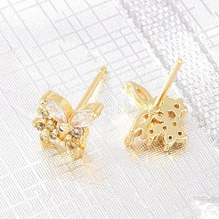 Boucles d'oreilles en laiton avec micro pavé de zircons cubiques pour femmes&nbsp;KK-A305-07G