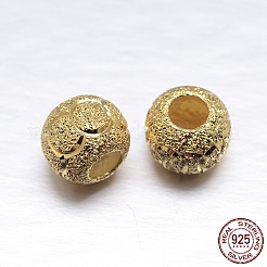 Rondelle placcate in vero oro 18k 925 perline testurizzate in argento sterling&nbsp;STER-M101-02-8mm
