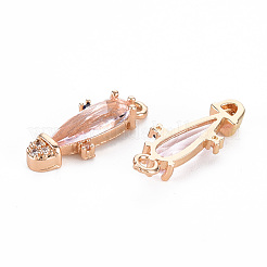 Placage de crémaillère en laiton micro pavé pendentifs en zircone cubique claire&nbsp;LS-KK-T060-63A-RS