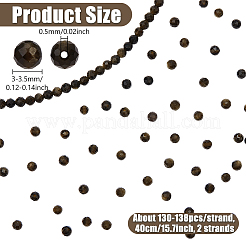 2 filo di perline di ossidiana naturale con lucentezza dorata&nbsp;G-NB0005-66