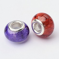 Großes Loch Rondelle Acryl europäischen Perlen&nbsp;OPDL-X0003