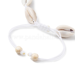 Bracelet de cheville en perles tressées en coquillage naturel avec perles turquoise synthétiques&nbsp;AJEW-AN00561-03