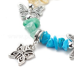 Braccialetti di fascino della farfalla della lega di stile 7pcs 7 messi&nbsp;BJEW-JB08875