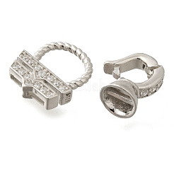 925 Faltschließe aus klarem Zirkonia in Mikropavé-Optik aus Sterlingsilber&nbsp;STER-U006-02P