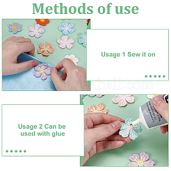 75 Stück 15 Farben Blumen-Polyester-Ornament-Zubehör&nbsp;DIY-FG0008-01