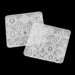 2 stücke 2 arten schneeflocke serie diy silikon ornamente anhänger formen&nbsp;SIMO-TA0001-13