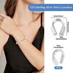 6 Stück 925 Sterling Silber Drahtschutz&nbsp;STER-TA0001-45S
