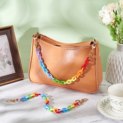 4 borsa con manici a catena in plastica ccb e acrilico color arcobaleno in 2 stili&nbsp;AJEW-WR0001-69