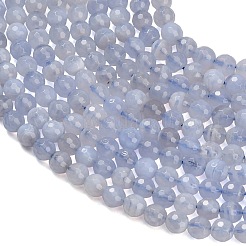 Chapelets de perles en agate avec dentelle bleue naturelle&nbsp;G-C280-B07-6mm