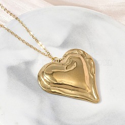 Colliers pendentifs texturés en acier inoxydable 304 pour la Saint-Valentin&nbsp;SA-CBA5A8D-06G