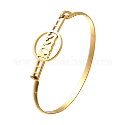 201 Edelstahl-Armreifen mit flachen&nbsp;LS-BJEW-R014-01G-02