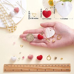 Kit per la creazione di orecchini a goccia con cuore fai da te&nbsp;DIY-SZ0009-25