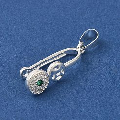 Rack placcatura ottone micro pave cubic zirconia rompighiaccio pinch bails&nbsp;KK-F873-19S