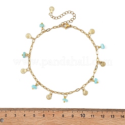 Collane da donna con ciocche di conchiglie naturali oceaniche e catena a graffetta a forma di conchiglia in acciaio inossidabile 304 con nappe.&nbsp;AJEW-AN00810