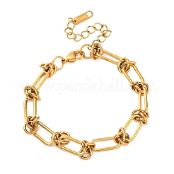 Armbänder aus Edelstahl 667 (entspricht Güteklasse 201) mit Büroklammerkette für Damen&nbsp;BJEW-P347-03G