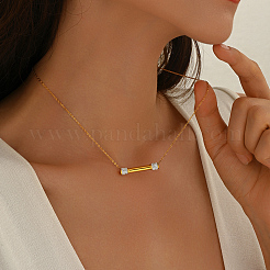 Colliers avec pendentif en acier inoxydable et strass pour femme&nbsp;UA6063