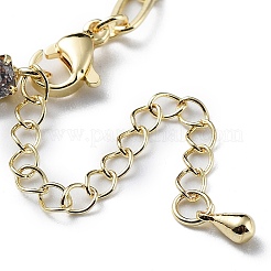 Pulseras de cadena con clip y strass de circonita cúbica con micropavé de latón&nbsp;BJEW-C052-04G