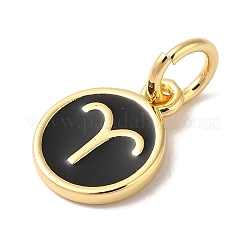 Echte 18 Karat vergoldete Messing Emaille Charms&nbsp;KK-L216-001G-J01