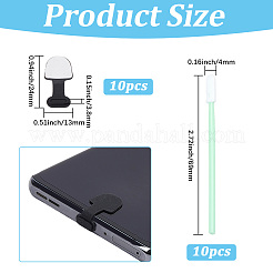10 bouchon anti-poussière en silicone pour téléphone portable&nbsp;DIY-SC0033-83A