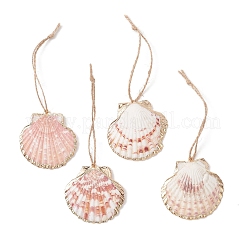 Decorazioni pendenti con conchiglie di mare galvanizzate&nbsp;HJEW-JM04620