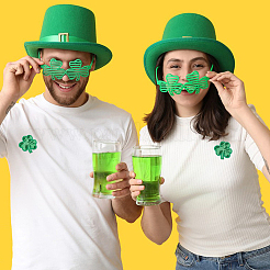 20 applique a forma di trifoglio in tessuto non tessuto per il giorno di San Patrizio&nbsp;DIY-DC0003-64