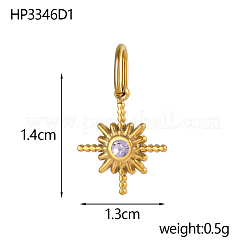 Pendentifs en acier inoxydable 304 avec zircone cubique&nbsp;STAS-OY007-74G
