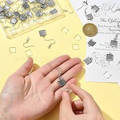 Kits de diy para hacer pendientes colgantes cuadrados&nbsp;DIY-FS0009-17