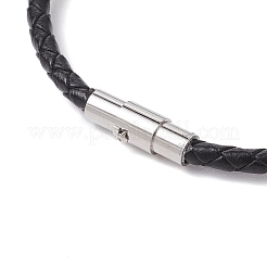 Bracciali di corda di pelle intrecciato &nbsp;BJEW-JB11387-04
