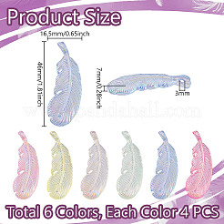 24 Stück 6 Farben UV-beschichtete Acrylanhänger&nbsp;FIND-PH0027-34B