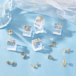 30 pieza de 5 estilos de accesorios para aretes de acero inoxidable 304 con revestimiento iónico (IP)&nbsp;STAS-UN0035-28