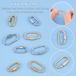 8 Stück 4 Stile 304 Edelstahl Schraube Karabiner Schloss Charms&nbsp;STAS-UN0050-90