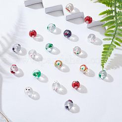 20 Stück transparente Glas-Emaille-Perlen in 5 Stilen&nbsp;GLAA-FH0001-47