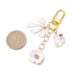 Anhängerdekorationen aus Emaille mit Blume&nbsp;HJEW-JM04294-02