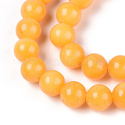 Brins de perles rondes en jade mashan naturel teinté&nbsp;G-T139-6mm-67A