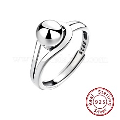 Runde rhodinierte 925 Sterling Silber verstellbare Ringe&nbsp;FS-WG2BA4F-01
